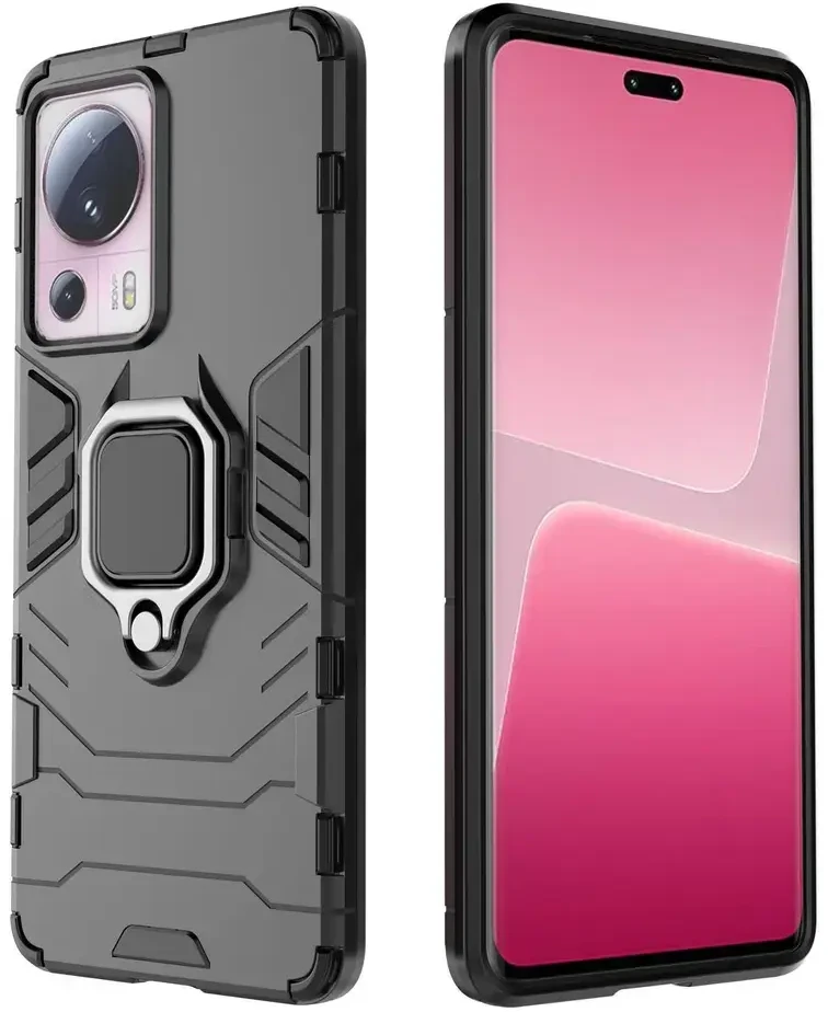 Hurtel Ring Armor Xiaomi 13 Lite armored magnetic holder ring dėklas telefonui juodos spalvos