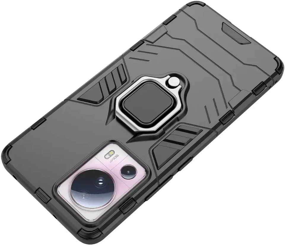 Hurtel Ring Armor Xiaomi 13 Lite armored magnetic holder ring dėklas telefonui juodos spalvos