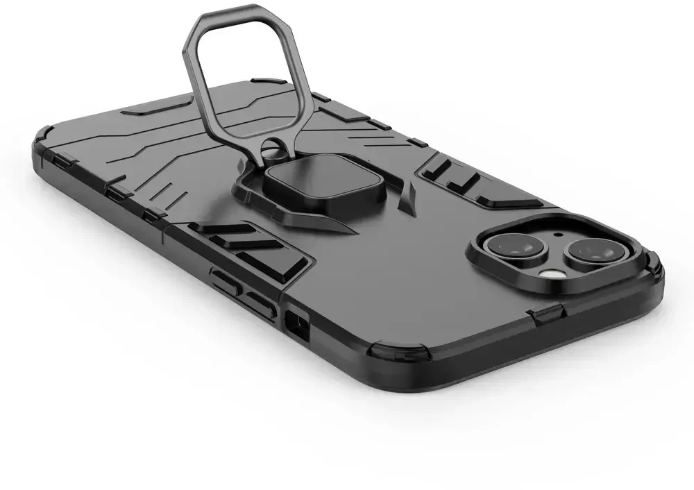 Hurtel Ring Armor Apple iPhone 14 Pro armored magnetic holder ring dėklas telefonui juodos spalvos