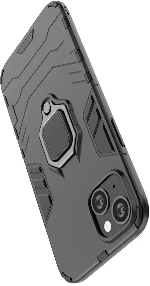 Hurtel Ring Armor dėklas telefonui Apple iPhone 14 Pro Max armored magnetic holder ring juodos spalvos