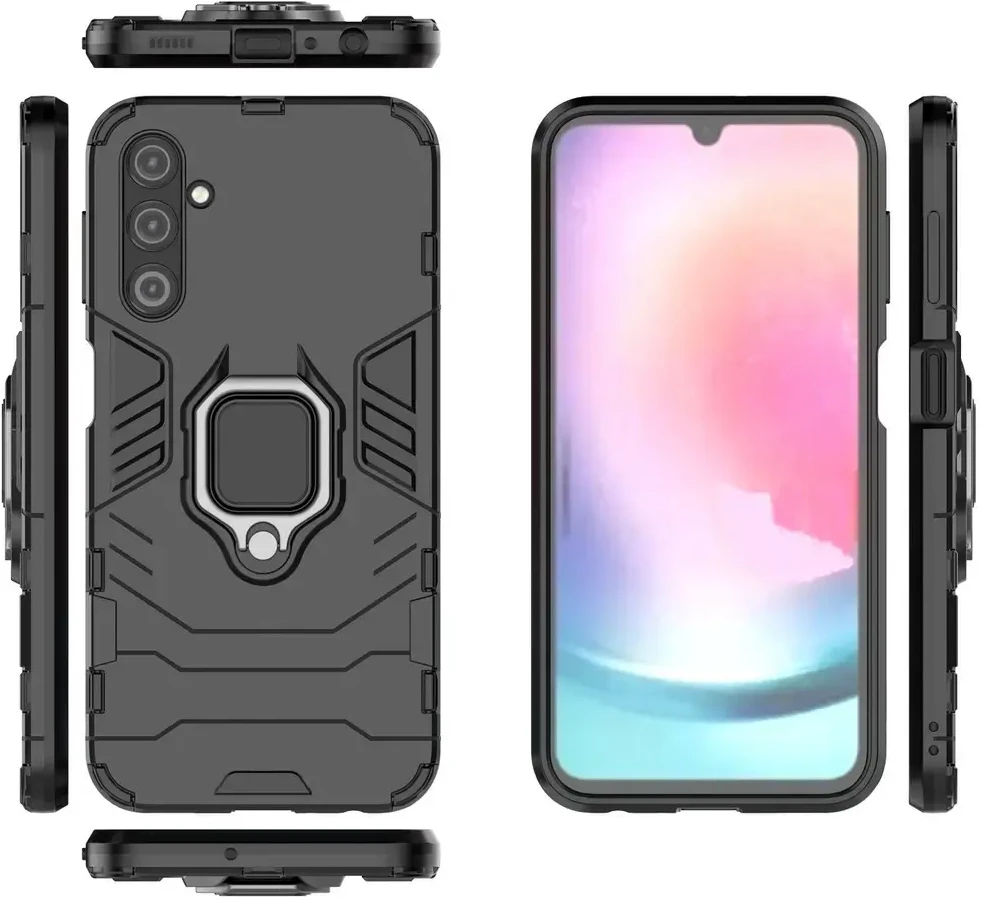 Hurtel Ring Armor Samsung Galaxy A24 4G armored magnetic holder ring dėklas telefonui juodos spalvos