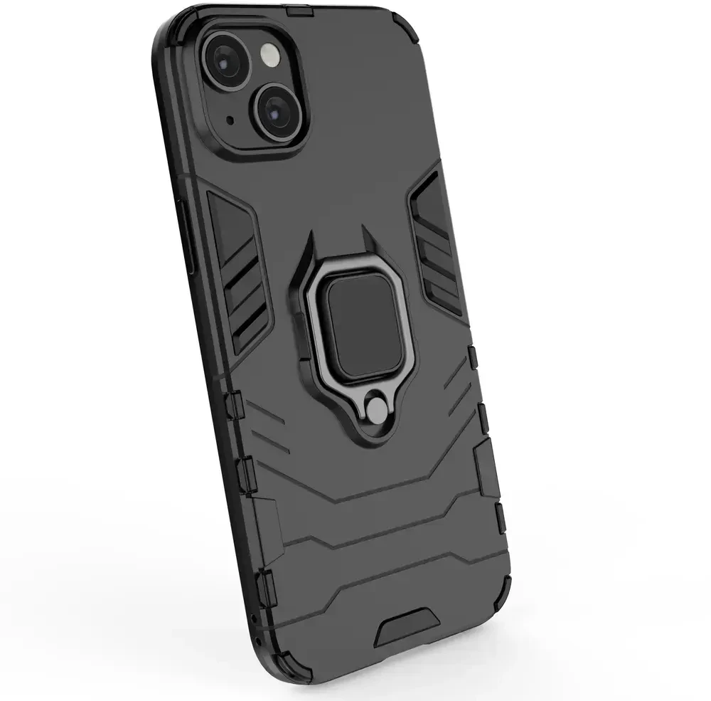 Hurtel Ring Armor Apple iPhone 14 Pro armored magnetic holder ring dėklas telefonui juodos spalvos