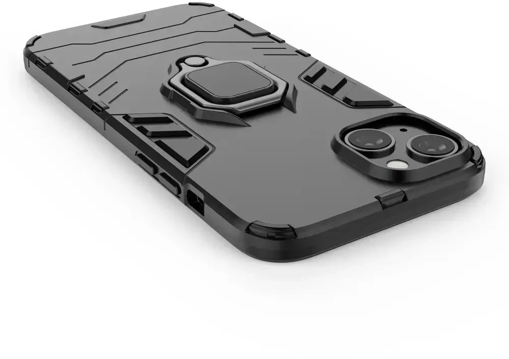 Hurtel Ring Armor Apple iPhone 14 Pro armored magnetic holder ring dėklas telefonui juodos spalvos