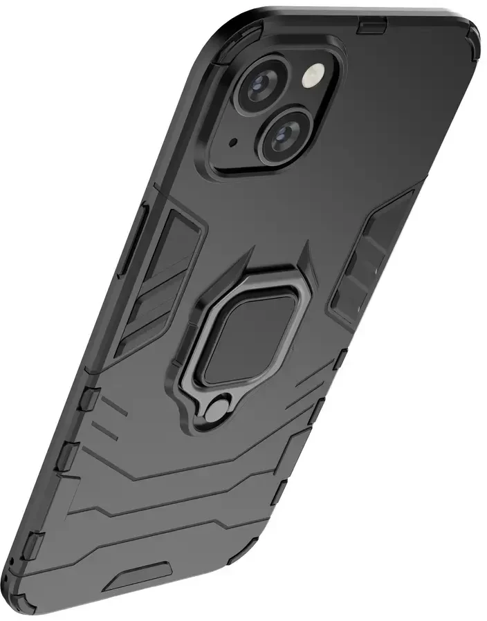 Hurtel Ring Armor dėklas telefonui Apple iPhone 14 Pro Max armored magnetic holder ring juodos spalvos