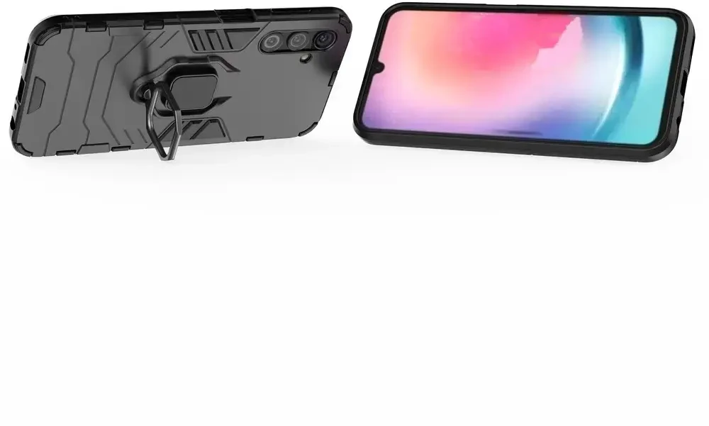 Hurtel Ring Armor Samsung Galaxy A24 4G armored magnetic holder ring dėklas telefonui juodos spalvos