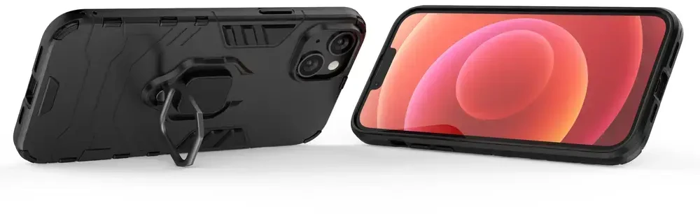 Hurtel Ring Armor Apple iPhone 14 Pro armored magnetic holder ring dėklas telefonui juodos spalvos