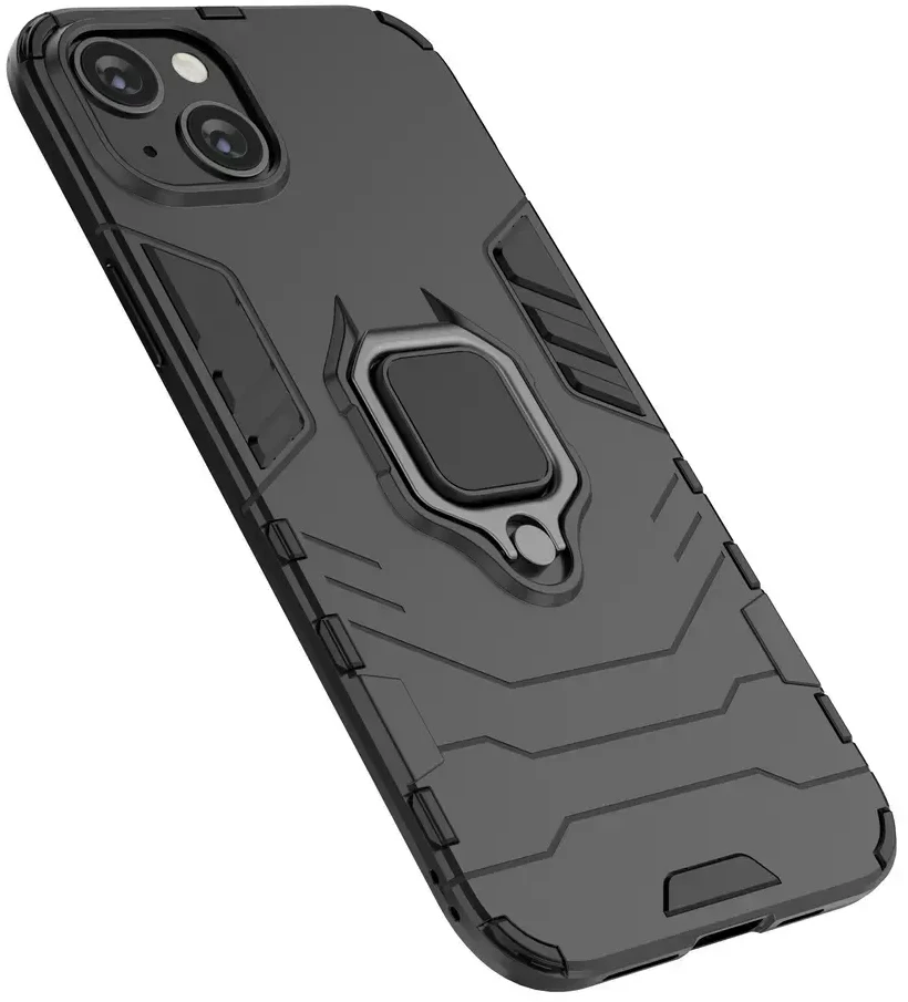 Hurtel Ring Armor dėklas telefonui Apple iPhone 14 armored magnetic holder ring juodos spalvos
