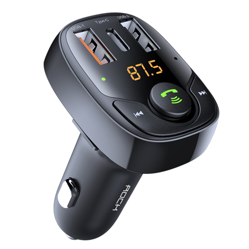 Oem Rock Transmiter FM B301 MP3, Bluetooth – 2xUSB + Type C + micro SD – 36W juodos spalvos