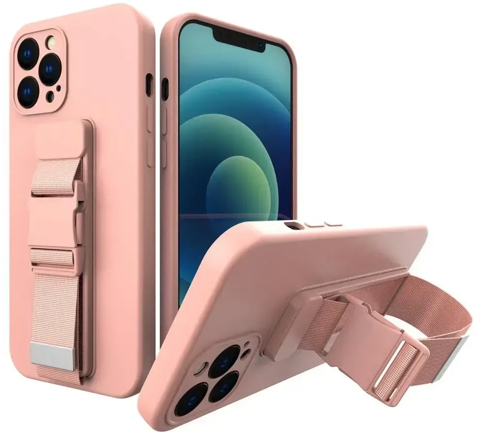 Hurtel Rope dėklas su dirželiu skirtas Samsung Galaxy A32 5G, rožinis