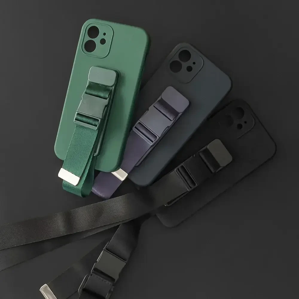 Hurtel Rope dėklas su dirželiu skirtas Xiaomi Redmi 10X 4G / Xiaomi Redmi Note 9, tamsiai žalias