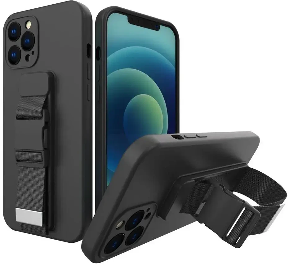 Hurtel Rope dėklas su dirželiu skirtas Xiaomi Redmi 10X 4G / Xiaomi Redmi Note 9, tamsiai žalias