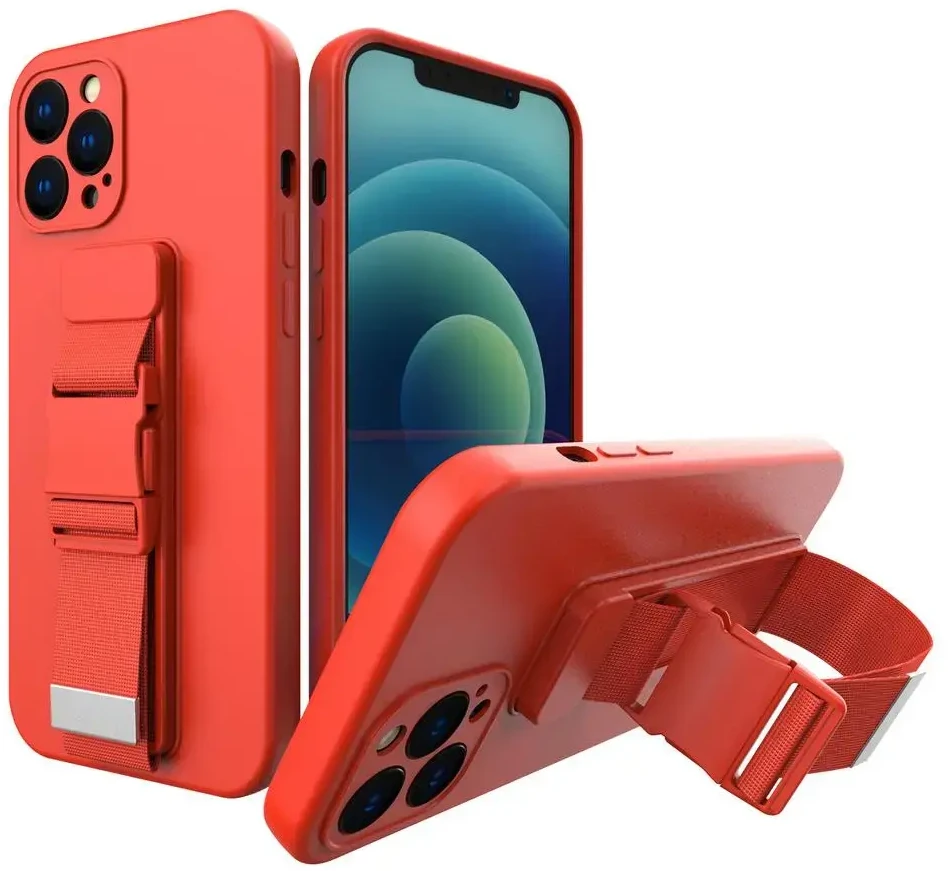 Hurtel Rope dėklas su dirželiu skirtas iPhone 8 Plus / iPhone 7 Plus, rožinis