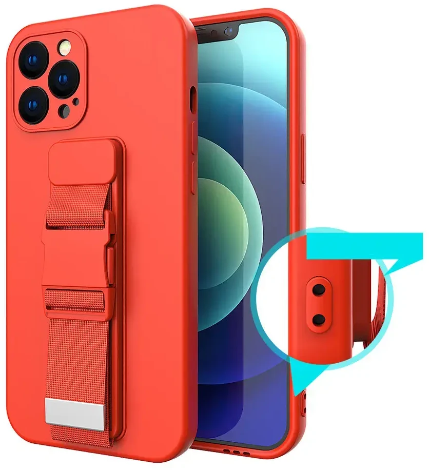 Hurtel Rope dėklas su dirželiu skirtas iPhone 12 Pro Max, geltonas