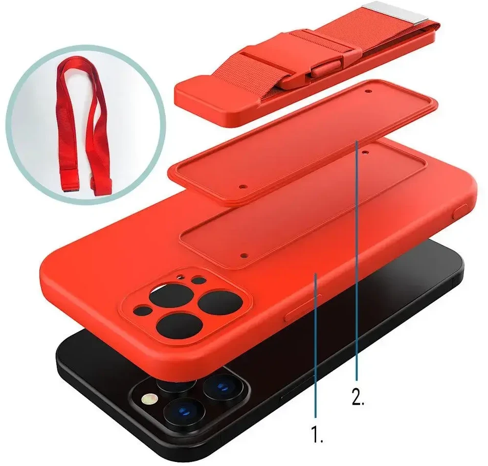 Hurtel Rope dėklas su dirželiu skirtas Samsung Galaxy A12, juodas