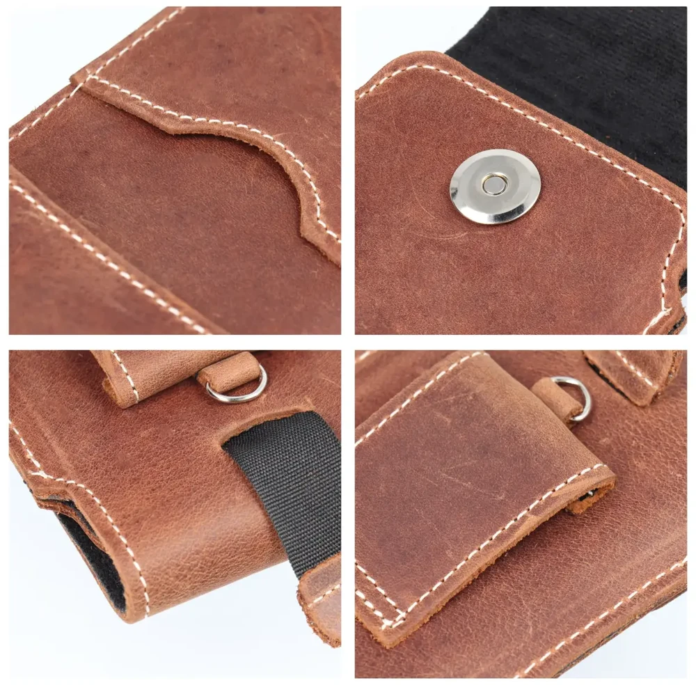 Dėklas OEM odinis universalus slankiklis su atvartu - ROYAL Crazy Horse / ruda - XL dydis - IPHONE 11 / 12 / 13 / SAMSUNG S7 EDGE