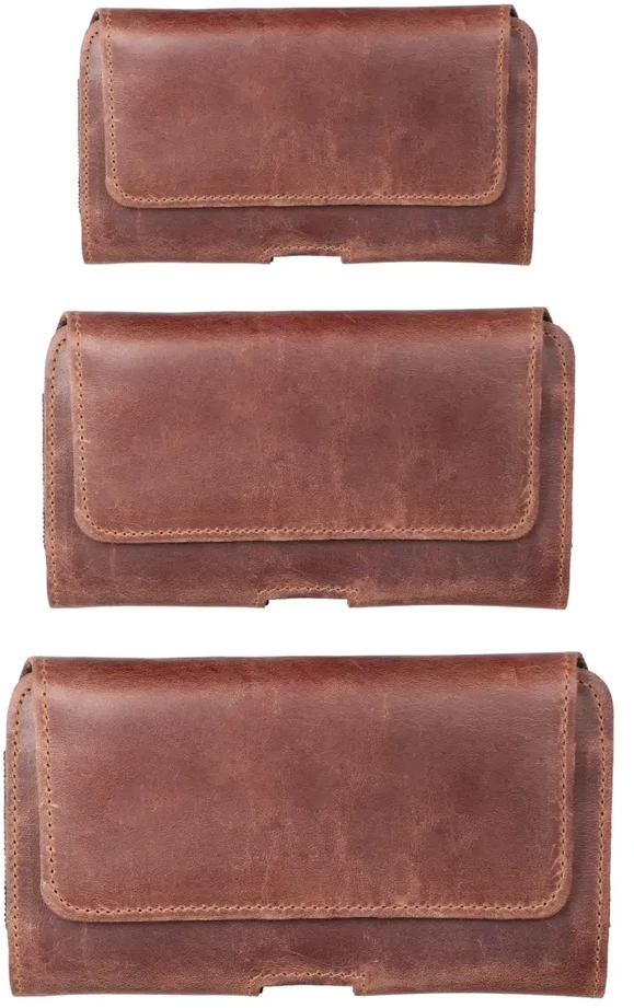 Dėklas Oem ROYAL Crazy Horse universal horizontal leather belt holster dydis XL Apple iPhone 13 PRO MAX / 14 PRO MAX / Samsung Galaxy S21 Plus / S20 FE / A50 / A51 5G / Huawei P30 PRO / P40 PRO / OPPO A98 5G rudos spalvos