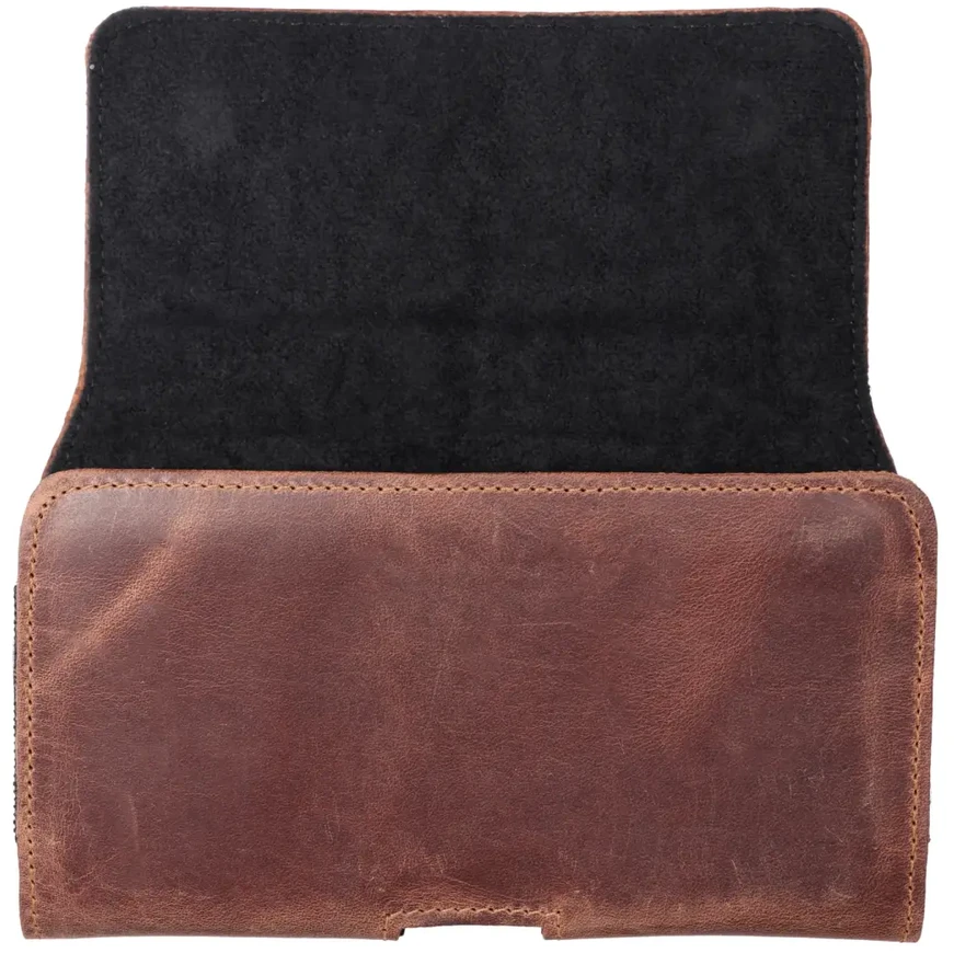 Dėklas Oem ROYAL Crazy Horse universal horizontal leather belt holster dydis XL Apple iPhone 13 PRO MAX / 14 PRO MAX / Samsung Galaxy S21 Plus / S20 FE / A50 / A51 5G / Huawei P30 PRO / P40 PRO / OPPO A98 5G rudos spalvos