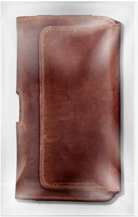 Dėklas Oem ROYAL Crazy Horse universal horizontal leather belt holster dydis XL Apple iPhone 13 PRO MAX / 14 PRO MAX / Samsung Galaxy S21 Plus / S20 FE / A50 / A51 5G / Huawei P30 PRO / P40 PRO / OPPO A98 5G rudos spalvos