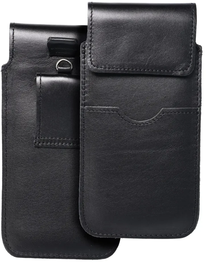 Dėklas OEM odinis universalus slankiklis su atvartu - ROYAL / juodas - 2XL dydis - IPHONE 6 PLUS / SAMSUNG A52 / XIAOMI REDMI NOTE 10