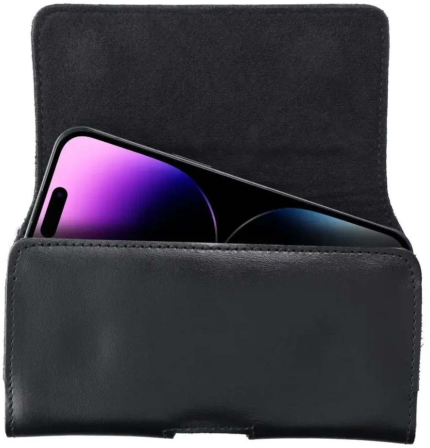 Dėklas Oem ROYAL universalus horizontal leather belt holster size 2XL skirtas Samsung Galaxy A21s / S20 ULTRA / S21 ULTRA / A70 / A71 / XIAOMI REDMI 9 / HUAWEI P SMART PRO juodos spalvos