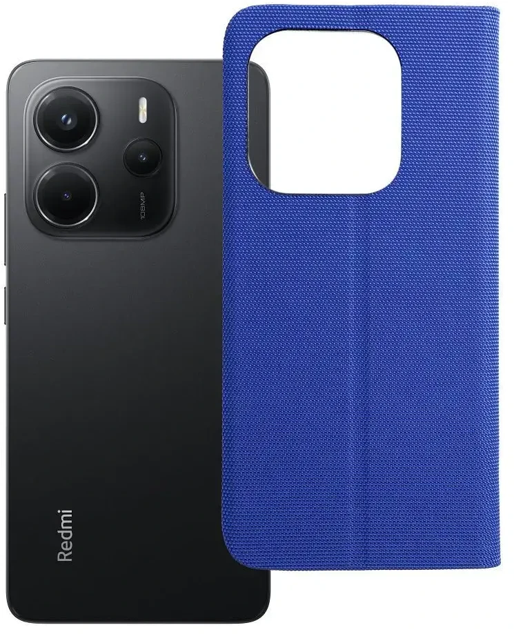 Oem SENSITIVE Book dėklas skirtas Xiaomi Redmi Note 14 4G (GLOBAL - 164,84mm x 78,15mm x 8,16mm) mėlynos spalvos