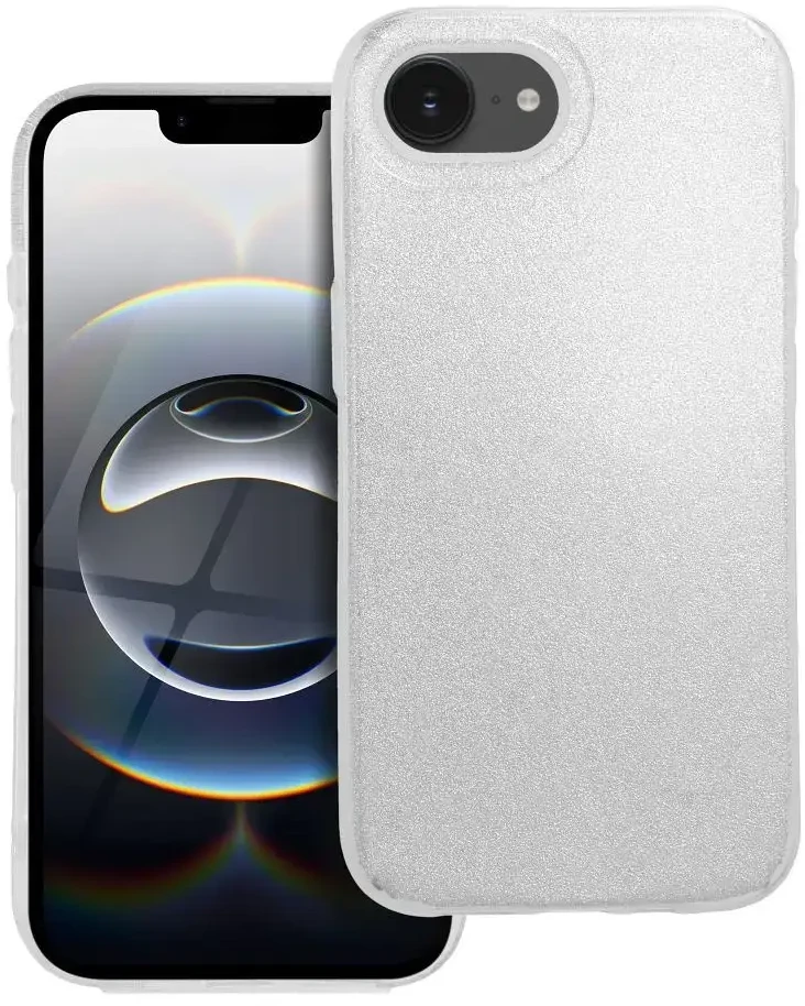 Oem Originalus iPhone 16e (SE 4 2025) / 17e dėklas. Blizgantis sidabrinis.