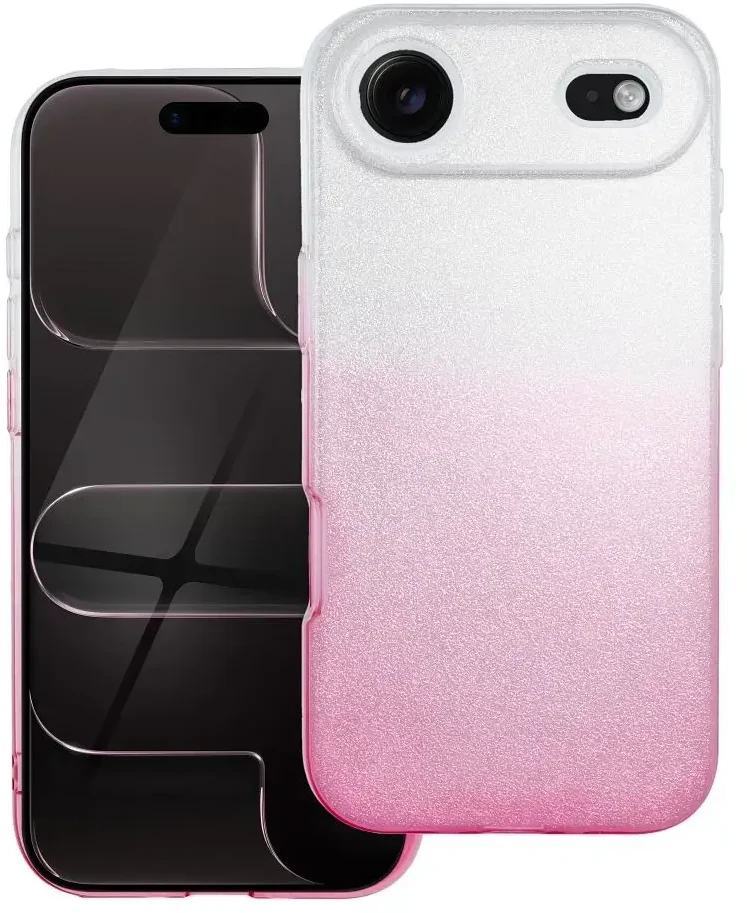 OEM dėklas, skirtas iPhone 17 AIR, blizgus, skaidrus, rožinis