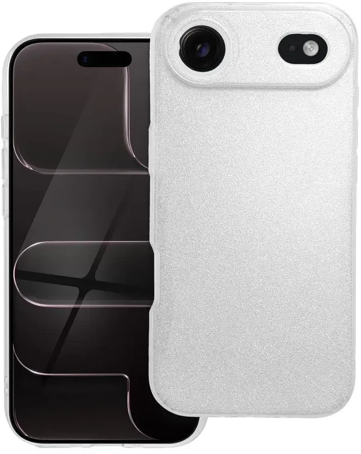 OEM dėklas, skirtas iPhone 17 AIR, blizgus sidabrinis