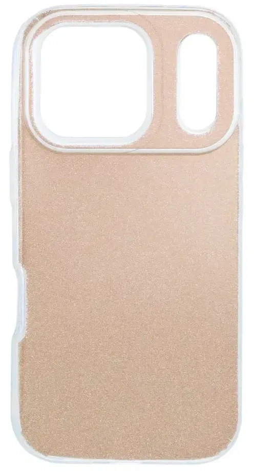 OEM dėklas, skirtas iPhone 17 Pro / 18 Pro (žemas kameros kraštas), blizgus auksinis