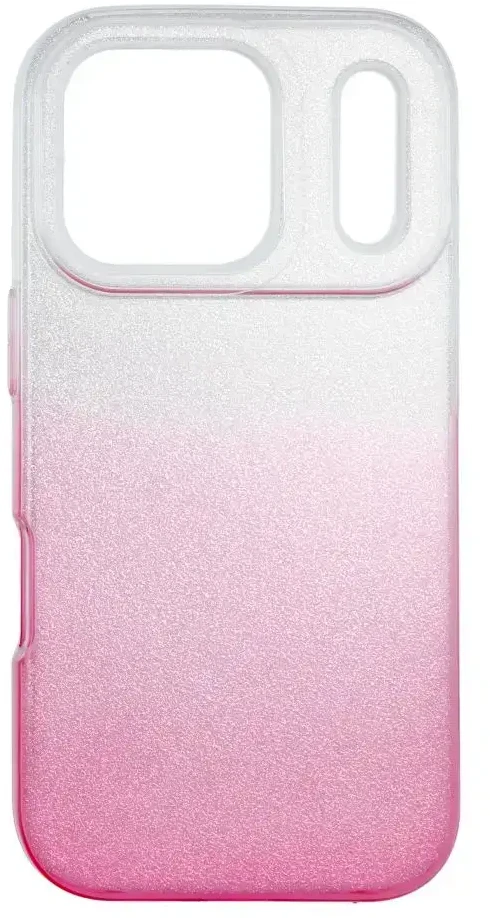 OEM dėklas, skirtas iPhone 17 Pro / 18 Pro (žemas kameros kraštas), blizgus, skaidrus, rožinis