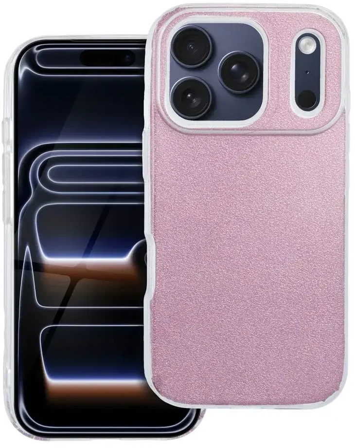 OEM dėklas, skirtas iPhone 17 Pro / 18 Pro (žemas kameros kraštas), spindinčios rožinės spalvos