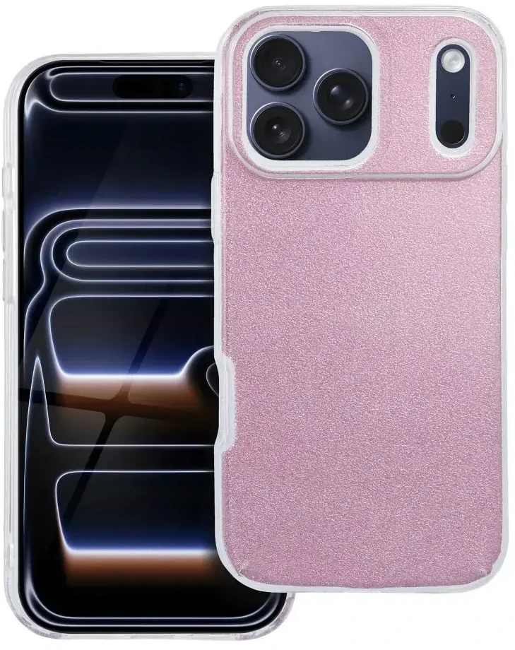 OEM dėklas, skirtas iPhone 17 Pro Max / 18 Pro Max (žemas kameros kraštas), spindinčios rožinės spalvos