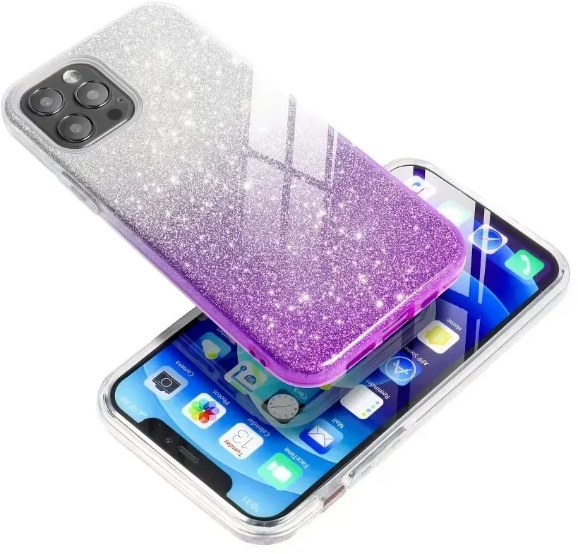 Forcell Originalus iPhone 7 PLUS / 8 PLUS dėklas, blizgantis permatomas violetinis