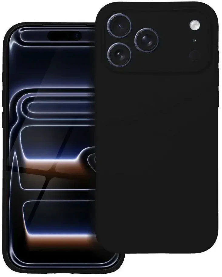 OEM dėklas, skirtas iPhone 17 Pro Max / 18 Pro Max (žemas kameros kraštas), silikoninis 2 mm (apsauga nuo kameros), juodas