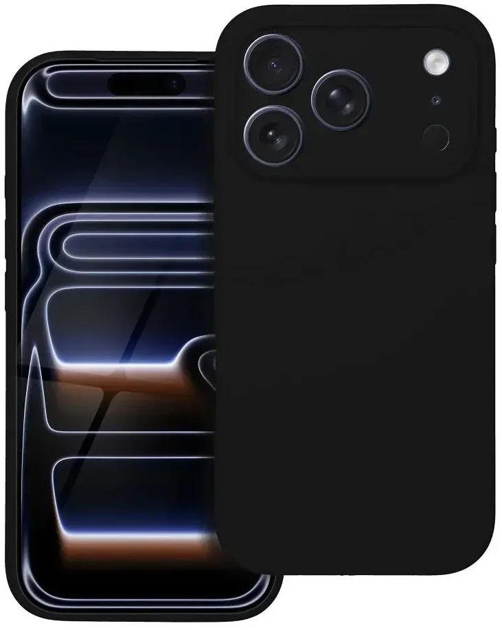 OEM dėklas, skirtas iPhone 17 Pro / 18 Pro (žemas kameros kraštas), silikoninis 2 mm (apsauga nuo kameros), juodas