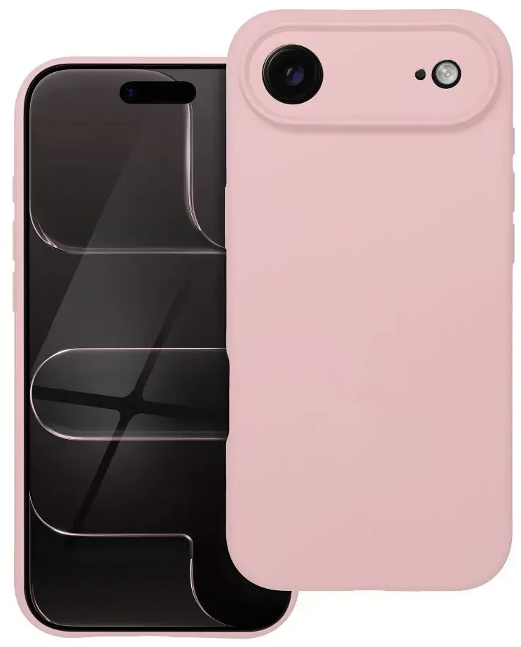 OEM dėklas, skirtas iPhone 17 AIR silikoniniam 2 mm dėklui (apsaugai nuo kameros), miltelinės rožinės spalvos