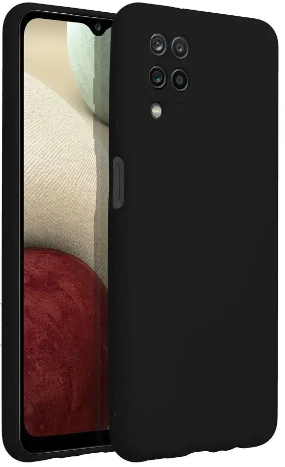 Forcell Oem SILICONE dėklas skirtas Samsung Galaxy A12 juodos spalvos