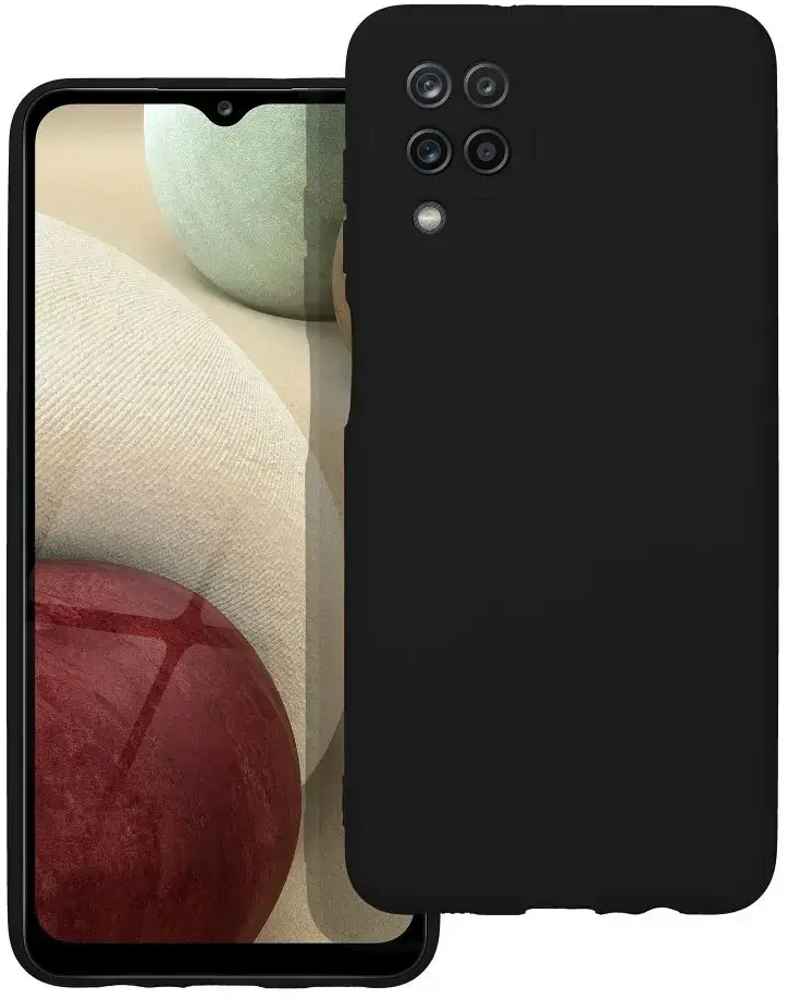 Forcell Oem SILICONE dėklas skirtas Samsung Galaxy A12 juodos spalvos