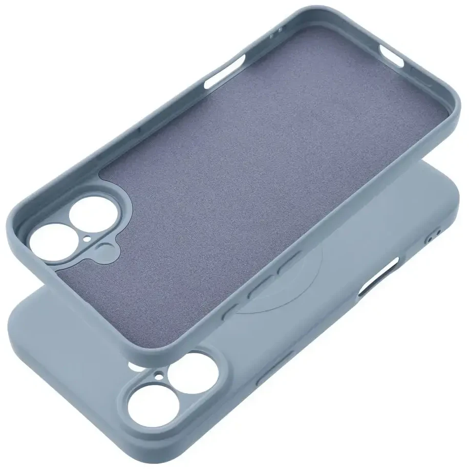 OEM dėklas, skirtas „iPhone 16e“ silikoniniam „Mag“ dėklui, suderinamas su „MagSafe“ (fotoaparato apsauga), šviesus mėlynas
