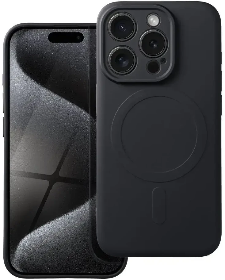 Oem Dėklas Silicone Mag Cover (MagSafe) skirtas iPhone 15 Pro juodas