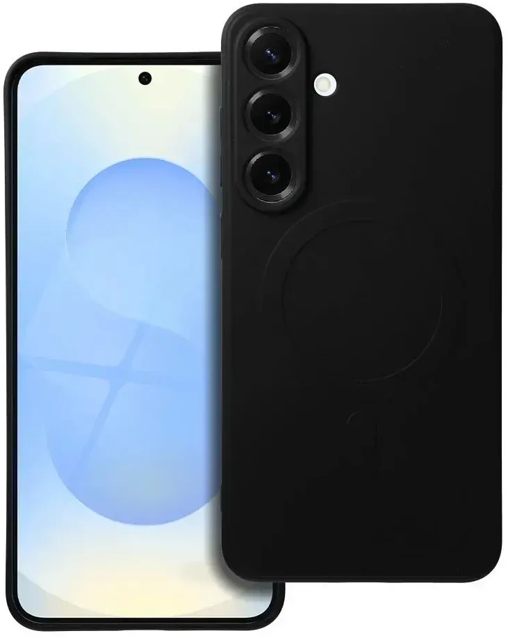 Oem SILICONE MAG COVER dėklas suderinamas su MagSafe skirtas Samsung Galaxy S25 Plus juodos spalvos