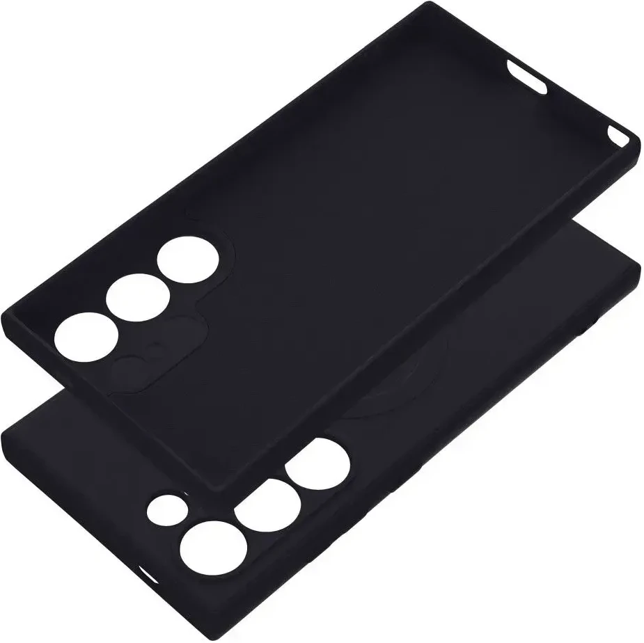 Oem SILICONE MAG COVER dėklas suderinamas su MagSafe skirtas Samsung Galaxy S24 Ultra juodos spalvos