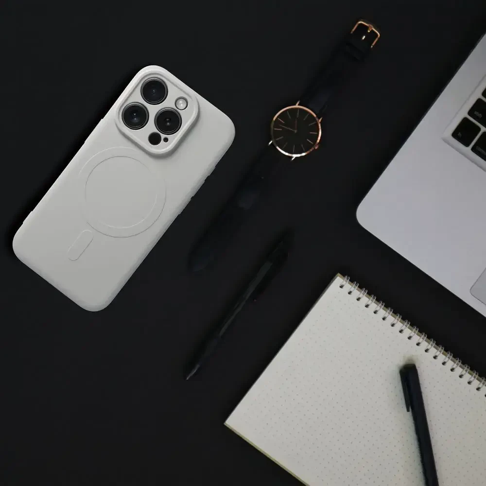 Oem Dėklas na Samsung S26 Silicone Mag Cover zgodne su MagSafe (camera protection) tytanowo pilka