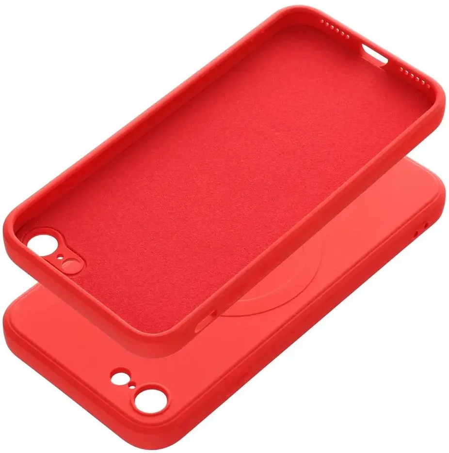 Oem Originalus „iPhone 7 / 8 / SE 2020 / SE 2022“ silikoninis dėklas, suderinamas su „MagSafe“ (fotoaparato apsauga), raudonas
