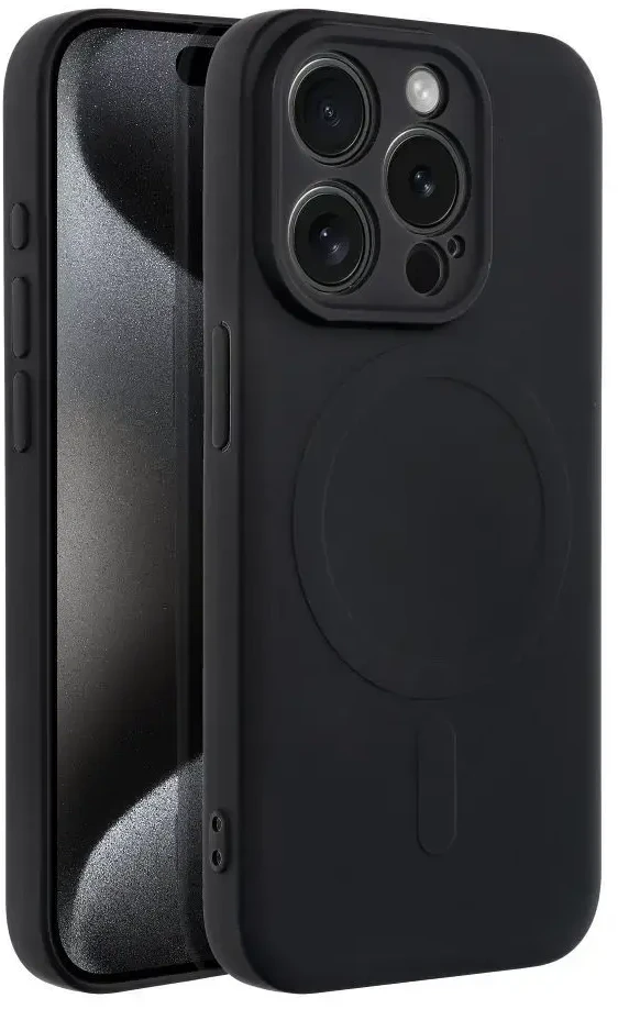Oem Dėklas Silicone Mag Cover (MagSafe) skirtas iPhone 15 Pro juodas