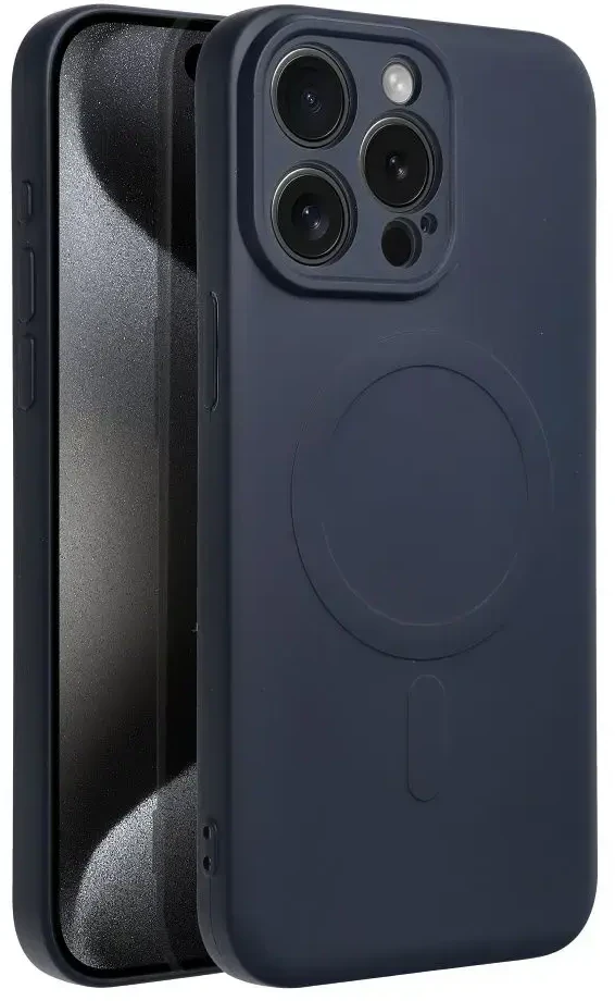 Oem Dėklas Silicone Mag Cover (MagSafe) skirtas iPhone 15 Pro Max mėlynas