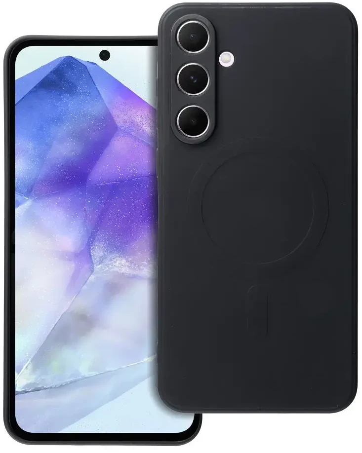 Oem SILICONE MAG COVER dėklas suderinamas su MagSafe skirtas Samsung Galaxy A55 juodos spalvos