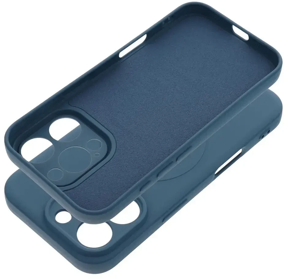 OEM dėklas, skirtas „iPhone 16 PRO“ silikoniniam „Mag“ dėklui, suderinamas su „MagSafe“ (fotoaparato apsauga) mėlynas