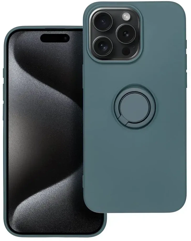OEM dėklas iPhone 15 PRO MAX silikoniniam žiedui žalias
