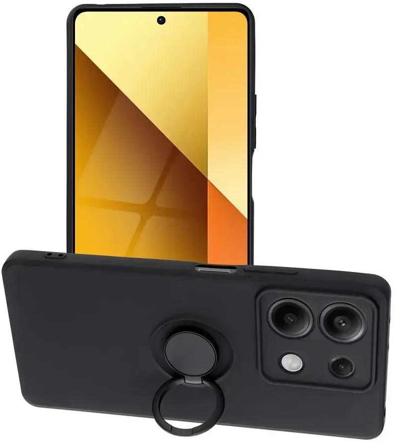 Oem SILICONE RING dėklas skirtas Xiaomi Redmi Note 13 5G juodos spalvos